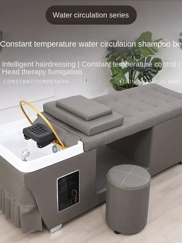 XL Head Therapy Shampoo Chair Hair Care Salon Beauty Moxibustion Steaming Bed Massage Hydrotherapy Bed Ear Cleaning Bed