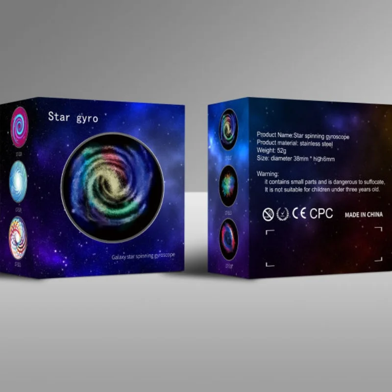 لعبة جيروسكوب لتخفيف الضغط من الفولاذ المقاوم للصدأ من Galaxy Star مقاومة للإجهاد، طاولة جيروسكوب معدنية بأطراف الأصابع، هدية للأطفال