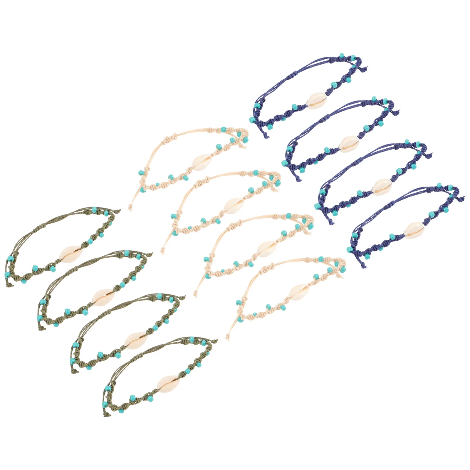 

Turquoise Shell Braided Bracelet Women Wristband Bohemian Style Chain Decor Bands Long Service Life Perfect for Beach Parties