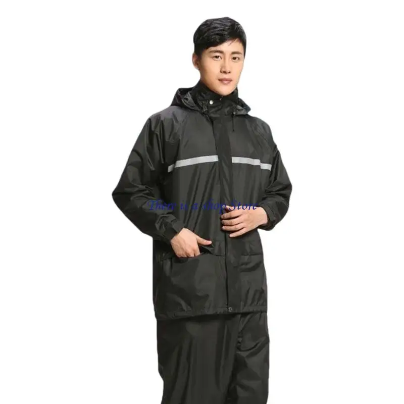 

D0AD Adult Men's Rain Suit Rain Pants Set Easy Storage Lightweight Protections Against Heavy Storms