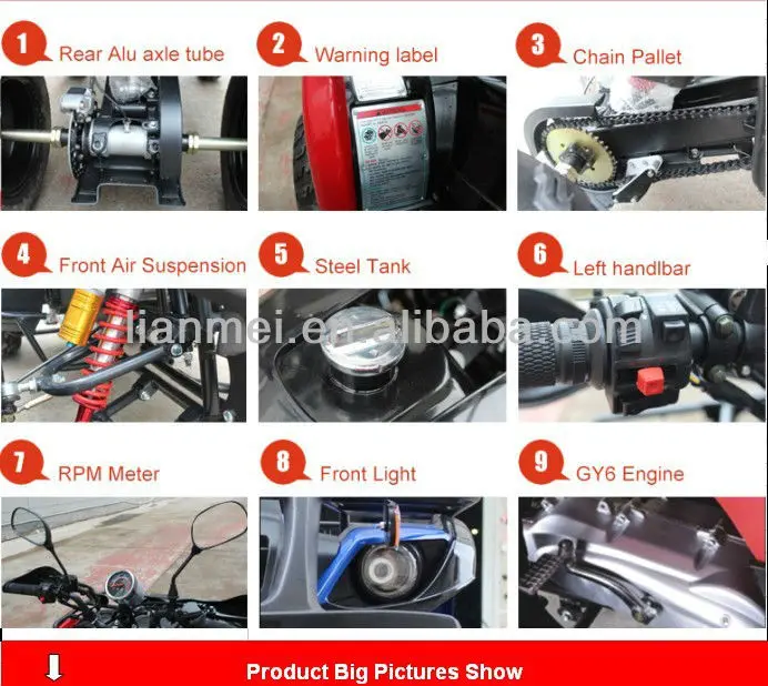 مركبة كبيرة للطرق الوعرة مركبة مركبة رباعية العجلات Cc CVt محرك Gy6 مع CE صنع في الصين