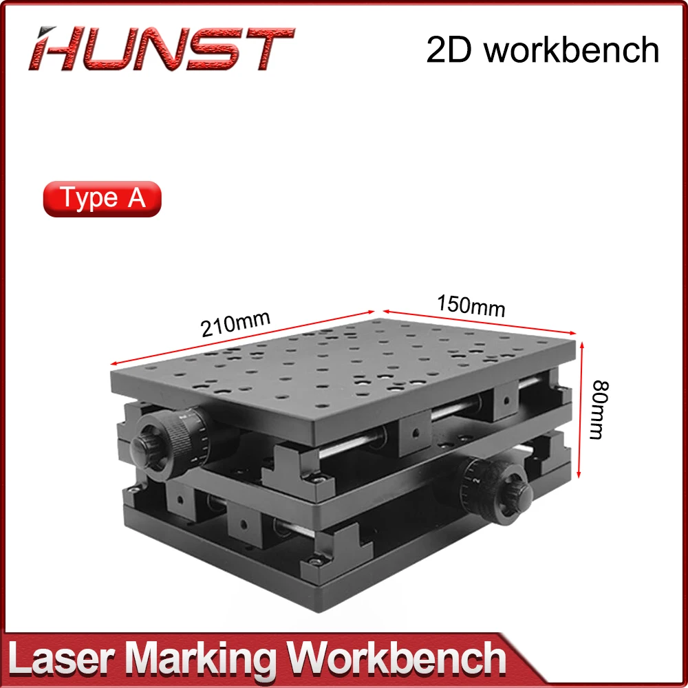 HUNST XY Table 2 Axis Aluminum Workbench Mobile Portable Cabinet Table for Laser Marking and Engraving Machine 210X150mm