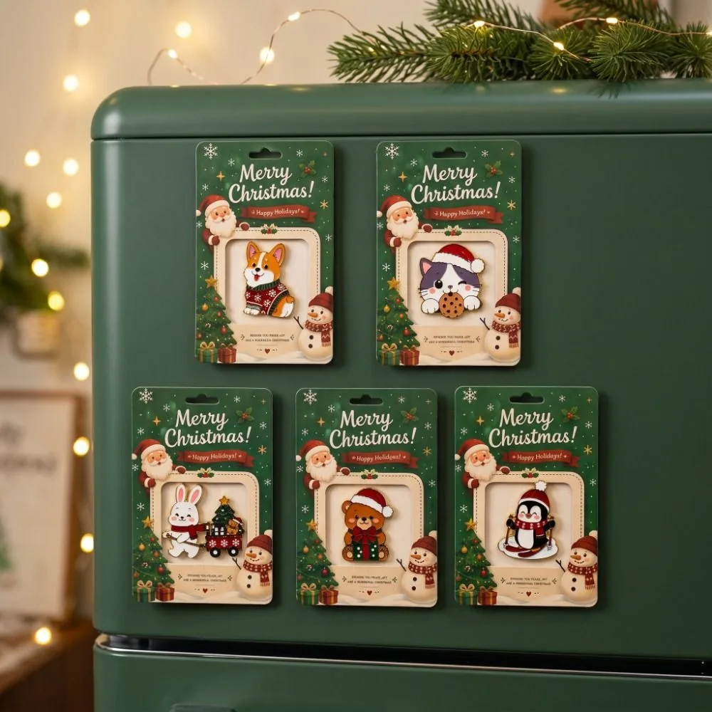 Creative Penguin Puppy Refrigerator Magnets Bear Cat Animal Magnetic Sticker Dog Christmas Ornaments Home Decoration Magnet