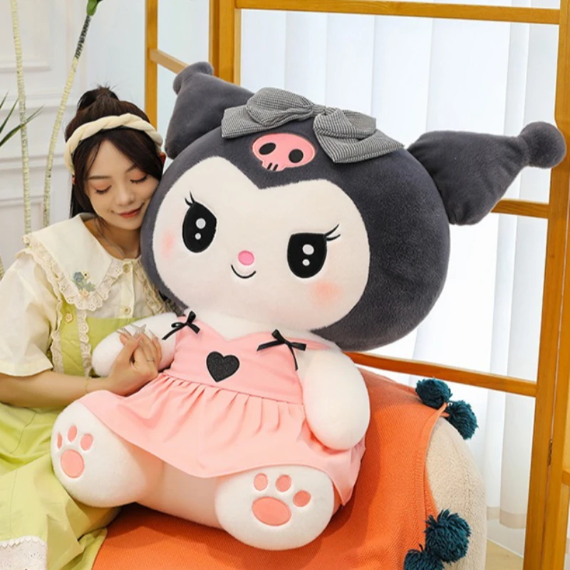 

100CM Large Big Size Sanrio Kuromi Plushies Kawaii Ornament Squishy My Melody Comfortable Soft Doll Children's Plush Toy Gifts