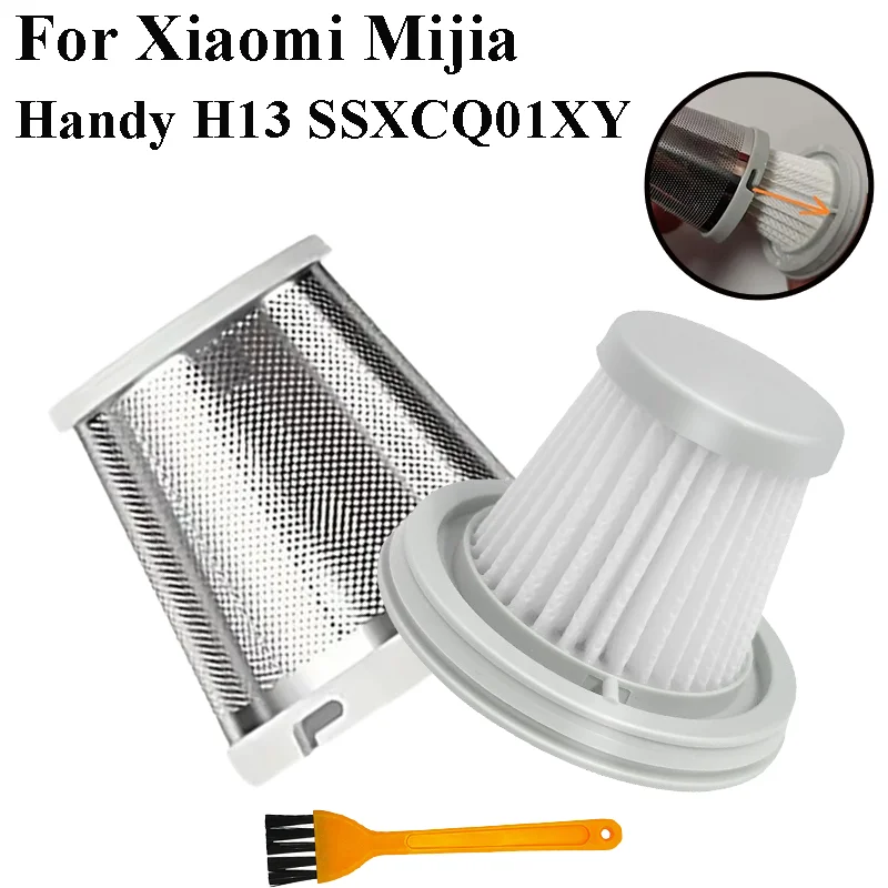 Para xiaomi mijia aspirador de pó portátil ssxcq01xy h13 peças reposição casa carro mini filtro hepa sem fio e acessórios capa