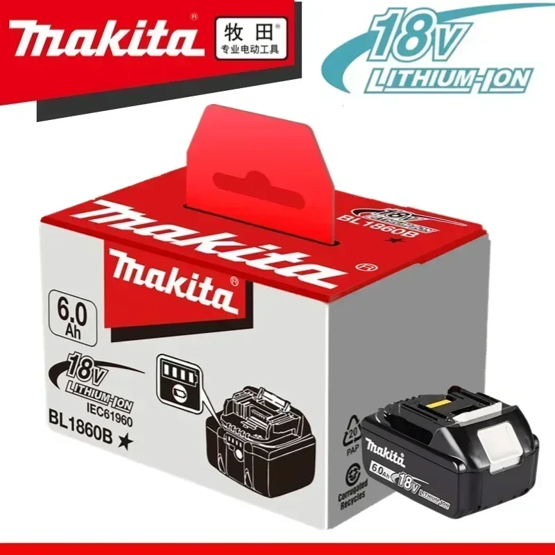 

100% НОВЫЙ Оригинальный аккумулятор Makita 18V 6.0Ah, для моделей электроинструментов Makita BL1830 BL1830B BL1840 BL1840B BL1850 BL1850B.