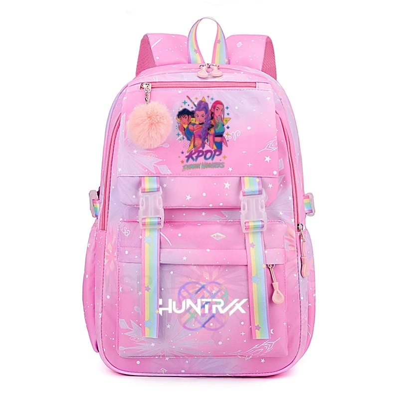 Hasbro KPop Demon Hunters Rucksäcke Gradient Ramp Rumi Mira Zoey HUNTR/X Saja Boys Leichte Schultaschen für Teenager mit Ball-Top YK2 4