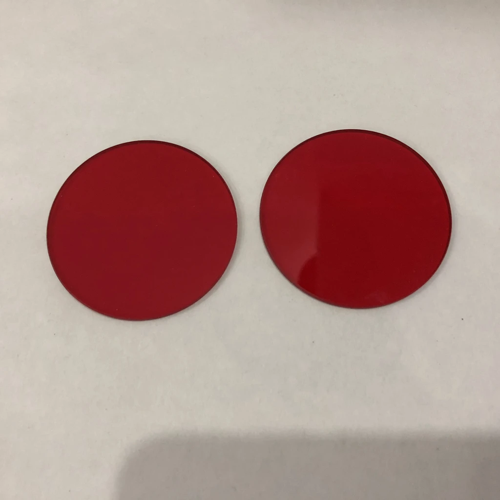 2Pcs Tổng Số Kích Thước Đường Kính 42Mm Vòng 600nm IR Vượt Qua Bộ Lọc Thủy Tinh Màu Đỏ HB600
