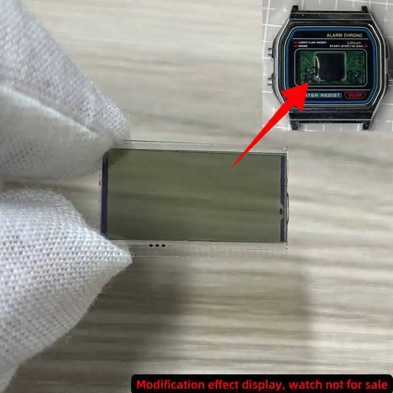F-91W F-105 A158 A159 A168 STN LCD High Contrast Screen Mod for Casio Watch Transparent Blue Original Color Display Replacement