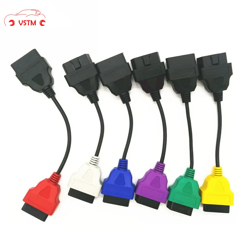 

Newest 6 Color Auto OBD2 Connector Diagnostic Adapter Cable for Fiat ECUScan and Multiecuscan for Fiat Alfa Romeo and for Lancia