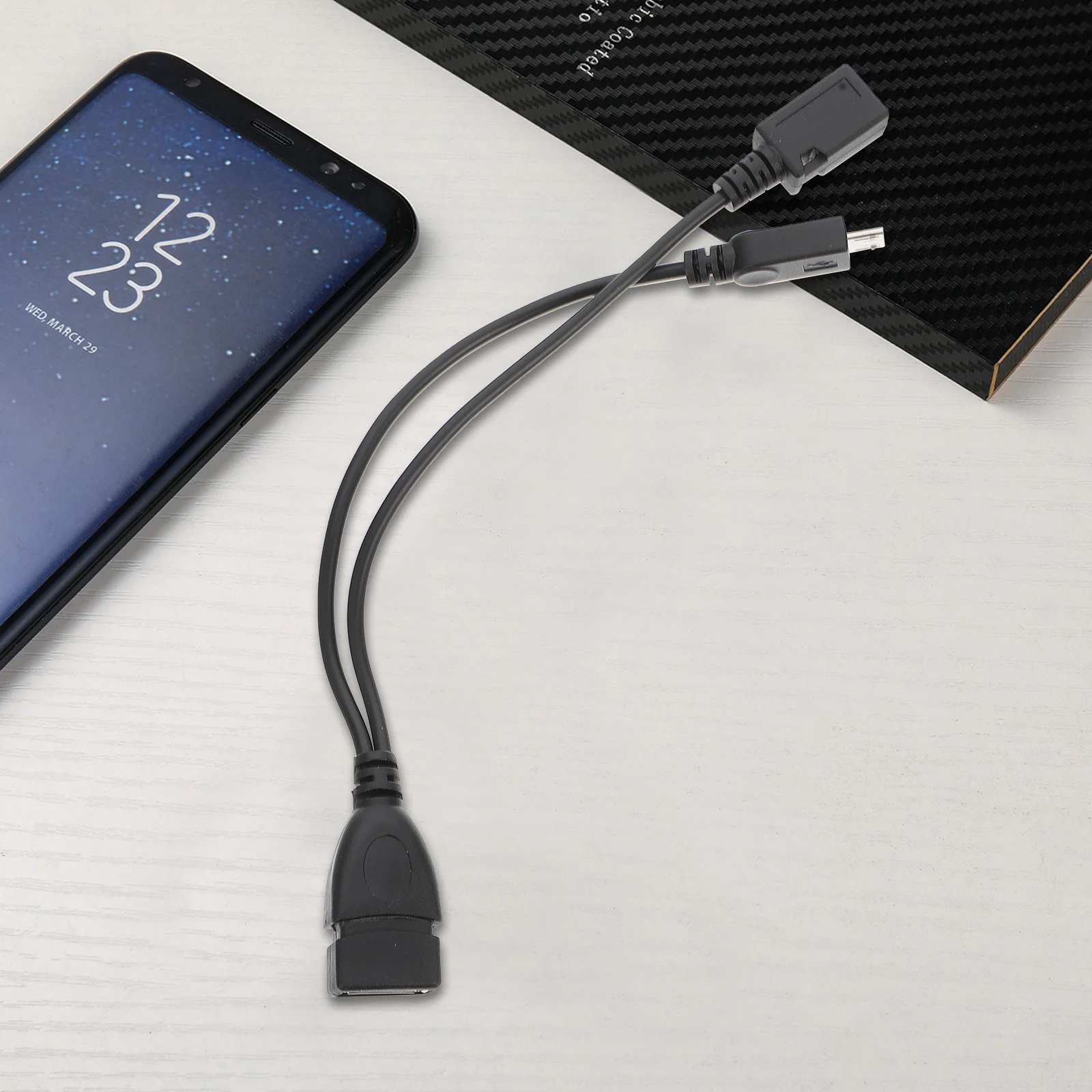 

2pcs Micro Usb To Usb Adapter Otg Cable For Data Sync Charging Splitter Phone Tablet Keyboard Mouse U Disk Fat32 Mobile Hard