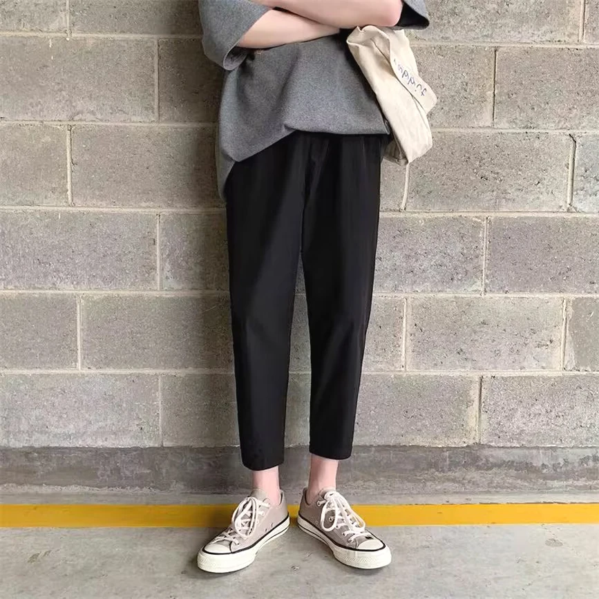 

Мужские повседневные спортивные брюки Bla Ice Silk Quick Dry Nine Point, облегающие, в стиле Harlan, летние, тонкие, для подростков, модная активная одежда