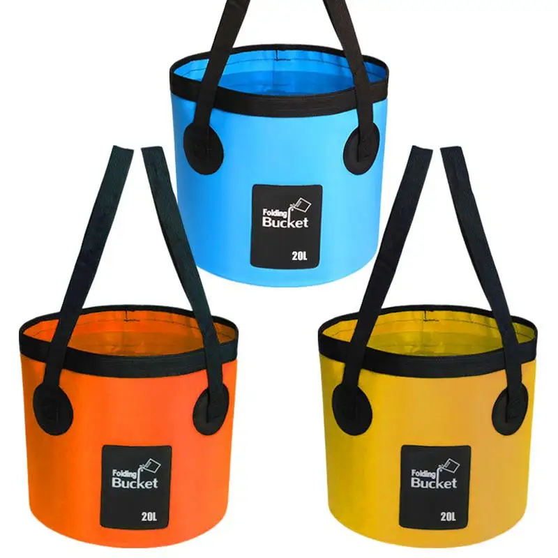 Portable Water Bucket 20L Foldable Camping Bucket Auto Wash Water Container Fishing Bucket For Washing Hand Gardening Helper