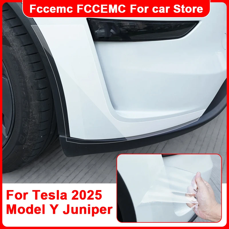 

Защитная пленка из ТПУ для Tesla Model Y Juniper, боковые стороны переднего бампера, угловая новая модель Y 2022, пленка против царапин, невидимая автомобильная одежда