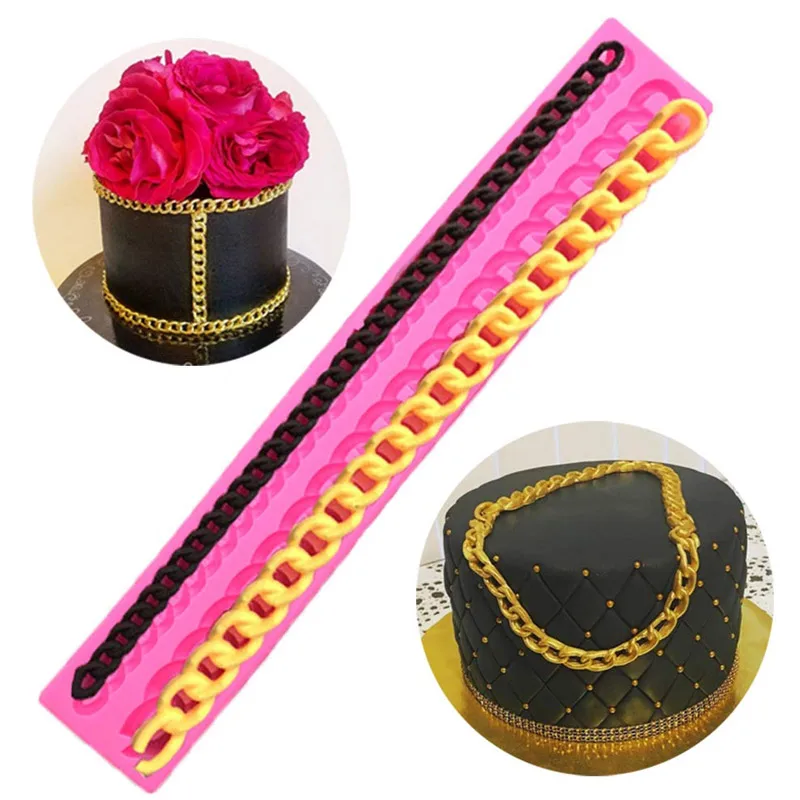 Diamond Silicone Fondant Chain Mold Purse Bag Cake Decorating Gum Pastry Sugarcraft Chocolate Clay Mould Cake Decorating Tools