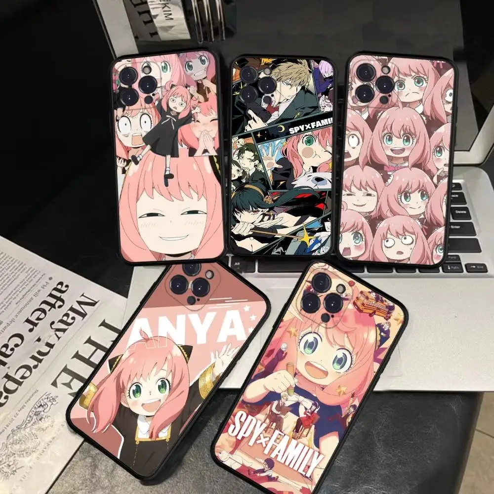 Anime SPY×FAMILY Anya Handyhülle für iPhone 16 15 14 13 12 11 17 Pro Max Schlichte Rückseite TPU Soft Case
