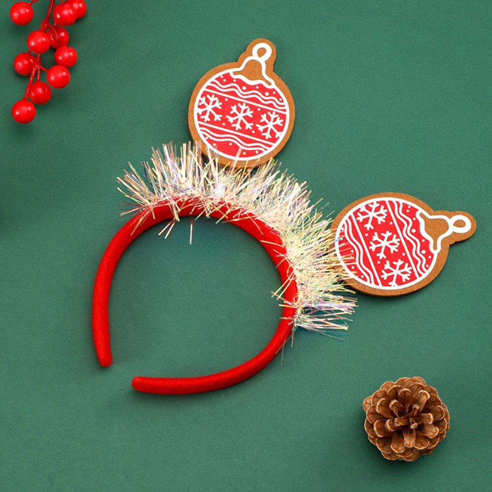 

3Pcs Christmas Party Headbands Glitter Sequin Xmas Ball Hair Hoops Santa Claus Gingerbread Holiday Hair Accessories