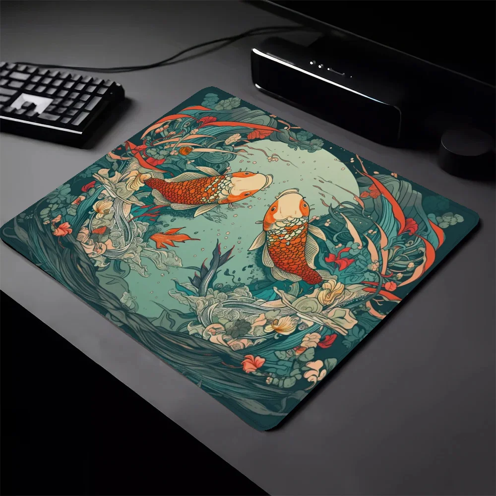 Small Anime Mouse Pad Gamer Chinese Koi Keyboard Mat Gaming Pc Accessories Mouse for Computer Mausepad Pad on the Table Deskmat