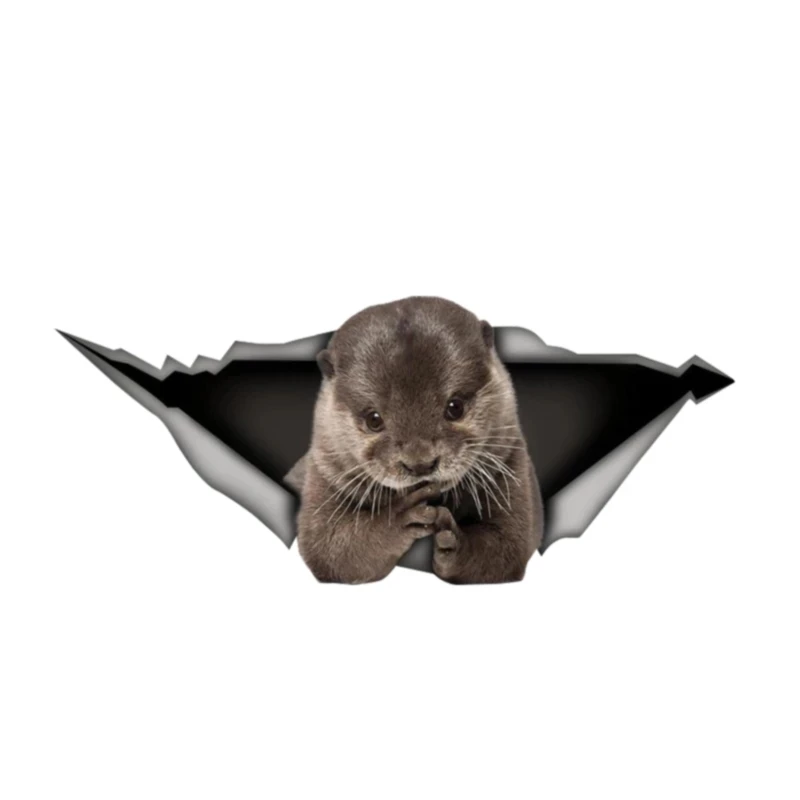 S50503# 3D Otter Animal Car Bumper Window Stickers Waterproof Decoration For Car Fashion Decals Vinyl Material Creative Stickers