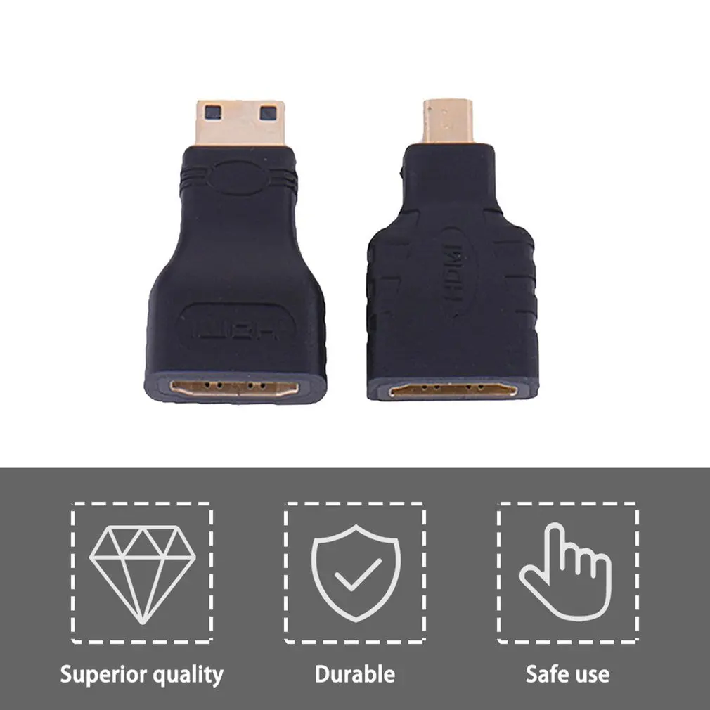 Hdmi-compatibile per Micro hdmi-compatibile con Mini convertitore placcato oro adattatore di estensione connettore HD per Video TV per Xbox