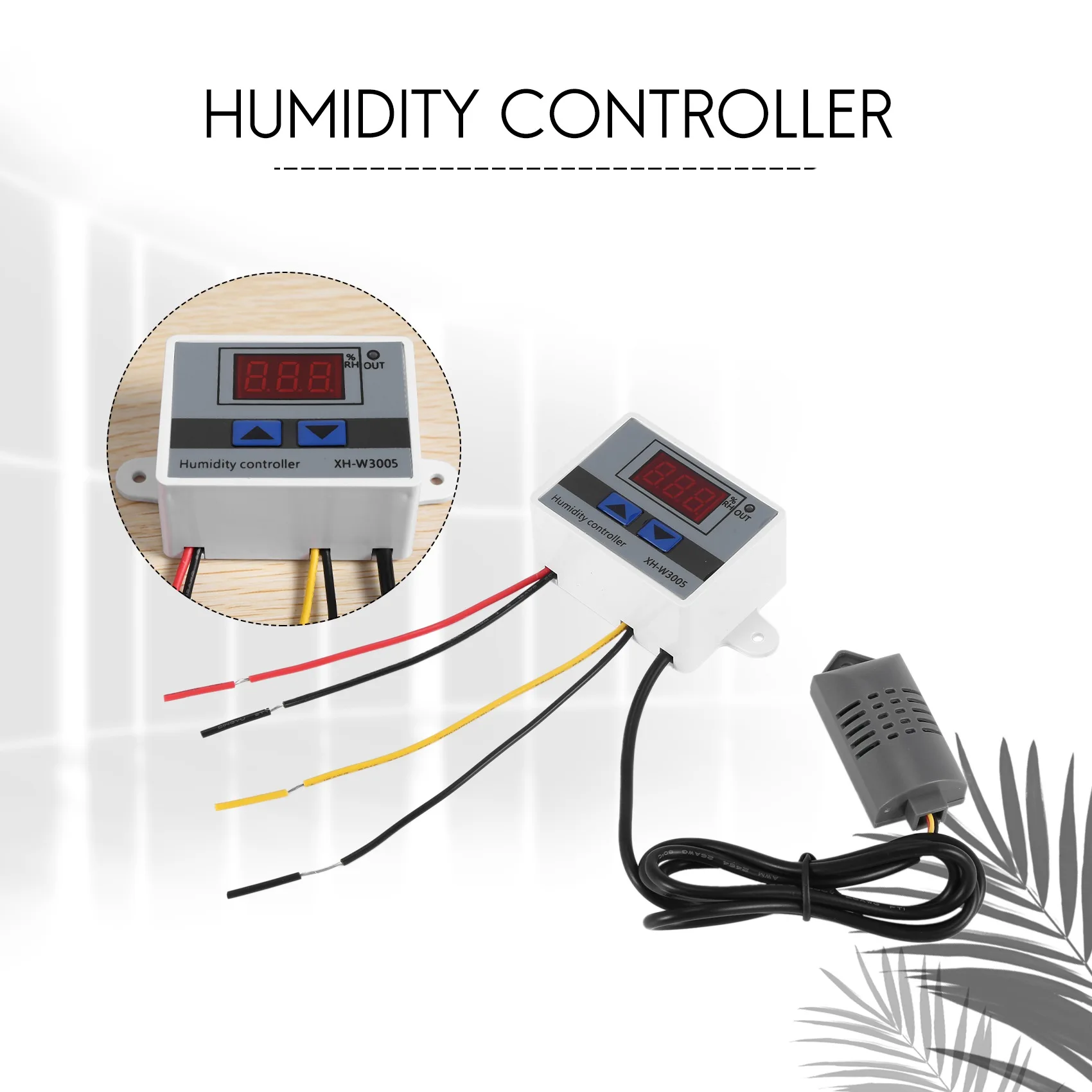 Digital Humidity Controller Hygrometer Humidity Control Switch 0~99%Rh Hygrostat With Humidity Sensor AC220V