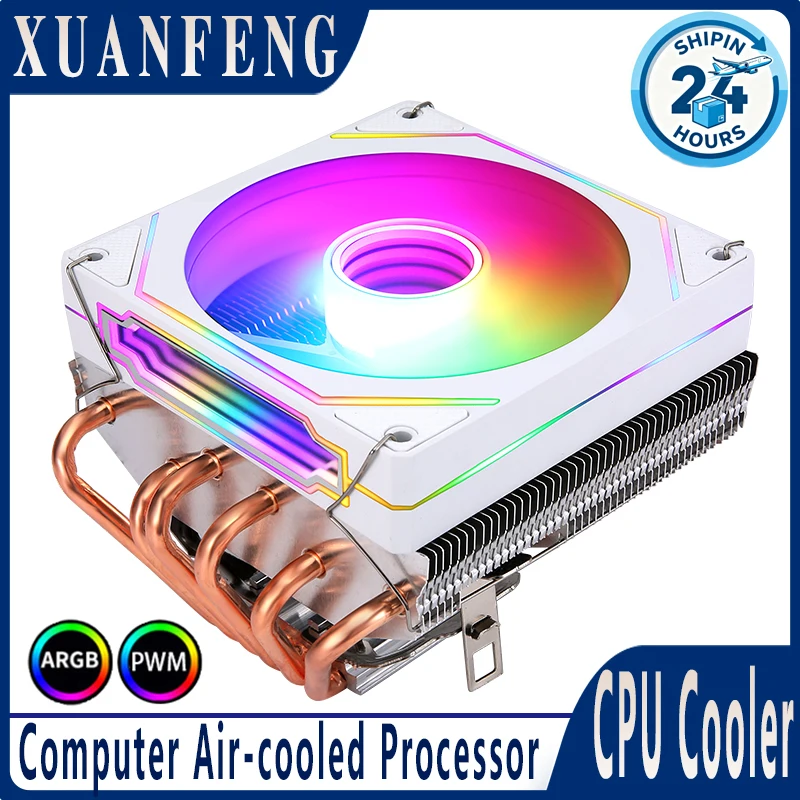 

XUANFENG CPU Fan ARGB Horizontal Cooler 6 Heat Pipe 120mm Air-cooled Compatible LGA2011 115x x79 x99 2066 1200 1700 AMD AM4 AM3+