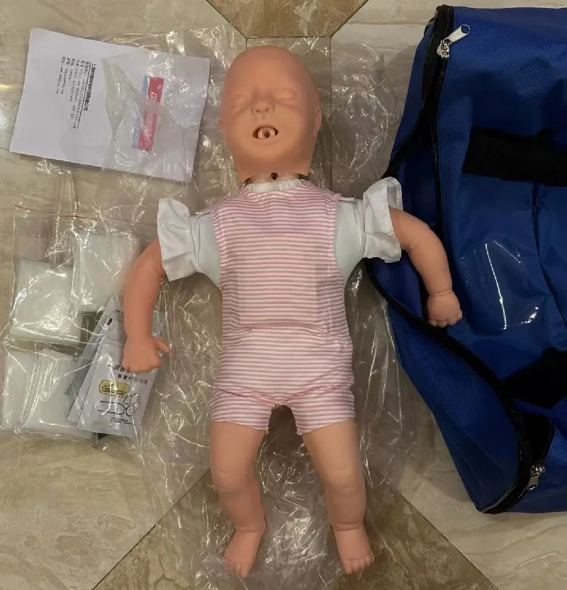 

55 см манекен для оказания первой помощи для новорожденных, симулятор инфаркт для младенцев, тренировочный манекен, обструкция дыхательных путей, модель первой помощи младенцев