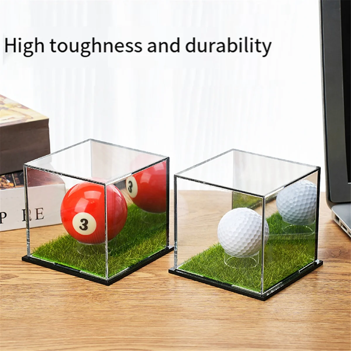 Golf Ball Display Cabinet, Golf Ball Square Display Cabinet, Memorial Box, Acrylic Mirror Storage Box