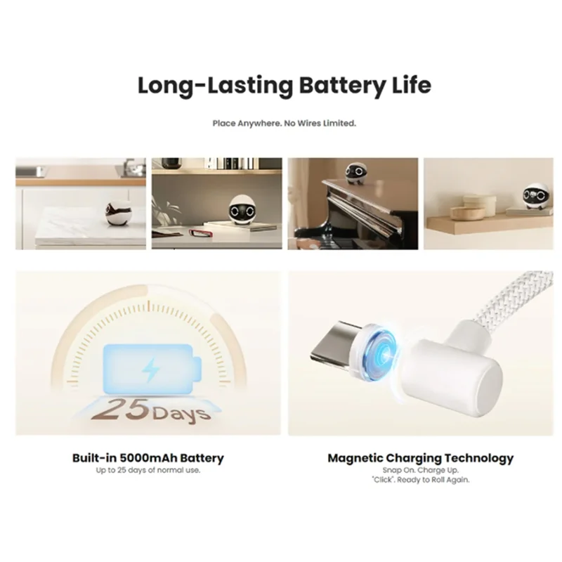 B34B-Mini Pet Companion Robot 2K Camera Intelligent Wireless Remote Monitoring Robot For Dog Cat Baby