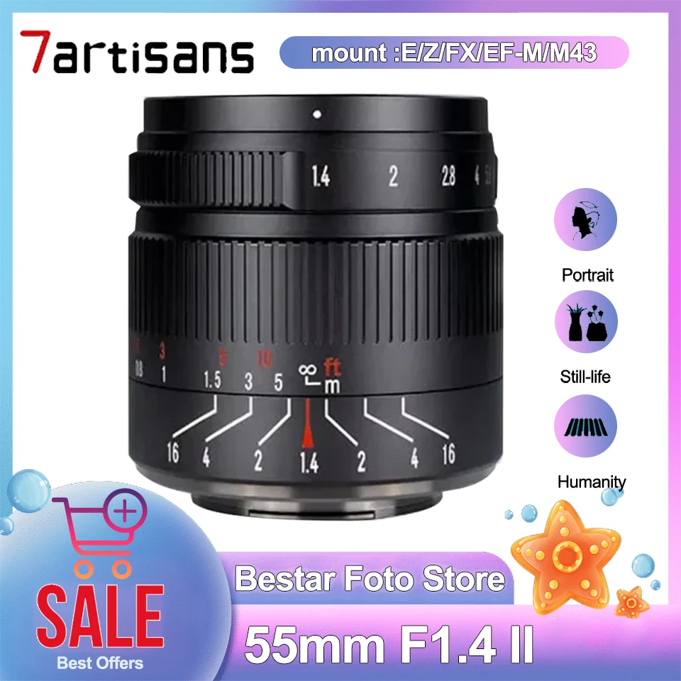 ΠΠ±ΡΠ΅ΠΊΡΠΈΠ² Ρ Π±ΠΎΠ»ΡΡΠΎΠΉ Π΄ΠΈΠ°ΡΡΠ°Π³ΠΌΠΎΠΉ Π΄Π»Ρ Sony E/Fuji FX/Canon APS-C/M43/Nikon Z-Mount 7artisans 55 ΠΌΠΌ F1.4 II MF ΠΠ±ΡΠ΅ΠΊΡΠΈΠ² Ρ Π±ΠΎΠ»ΡΡΠΎΠΉ Π΄ΠΈΠ°ΡΡΠ°Π³ΠΌΠΎΠΉ Π΄Π»Ρ Sony E/Fuji FX/Canon APS-C/M43/Nikon Z-Mount 7artisans 55 ΠΌΠΌ F1.4 II MF