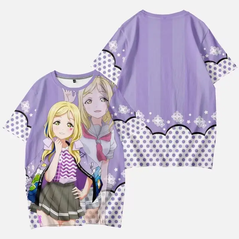 Camiseta Anime Love Live Sunshine 3D para hombres y mujeres, camisetas gráficas de Cosplay, Takami, Chika, Sakurauchi, Riko, Kanan, Matsuura,