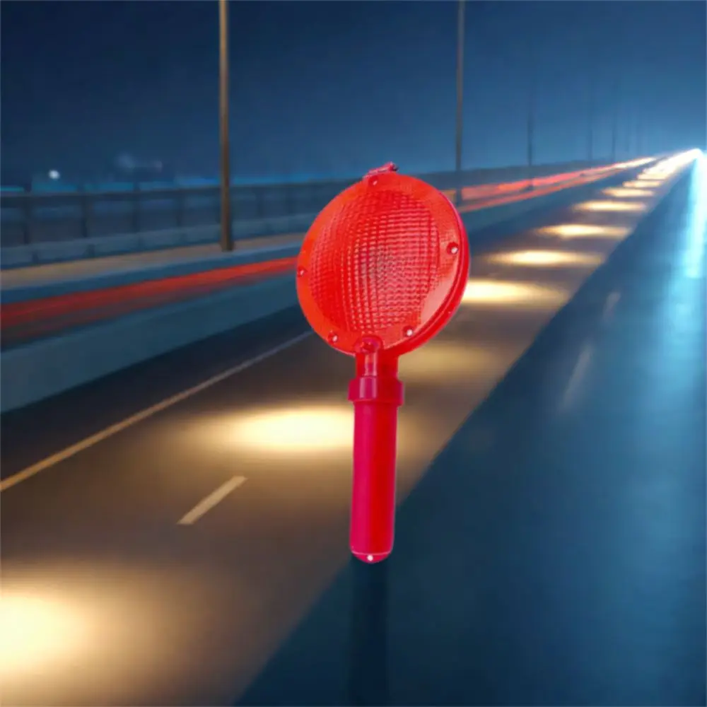 Waterproof Handheld LED Barricade Light with Hanging Ring LED Light Source Traffic Safety Light Strobe Function High Visibility