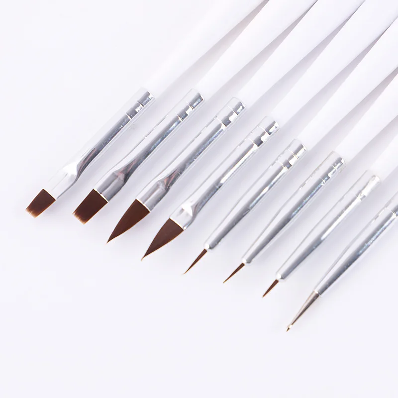 8 Stuks Nail Borstels Nail Art Tool Nail Art Design Set Puntjes Schilderij Tekening Polish Nail Brush Pen Gereedschap Voor acryl Poeder