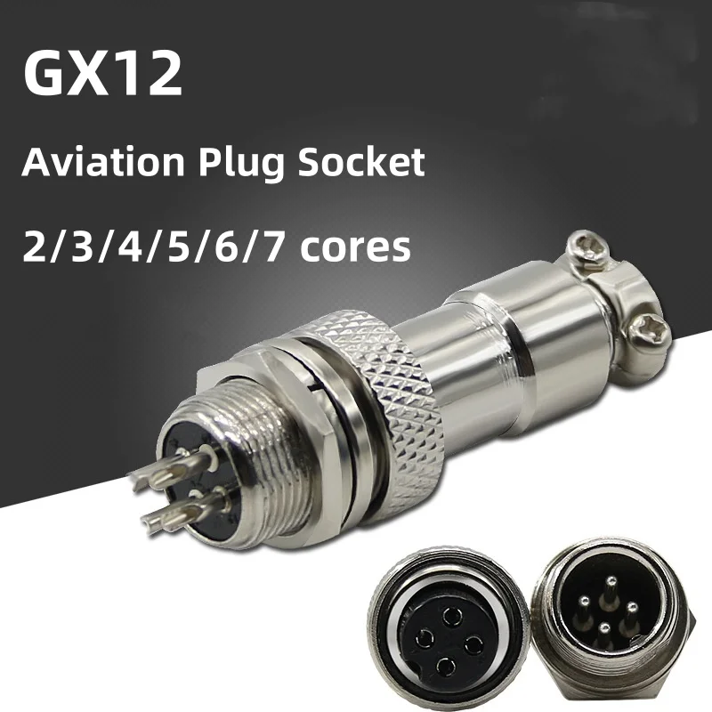 5/10/20Set GX12 2 3 4 5 6 7Pin Docking Aviation Plug Socket Waterproof Circular Connector