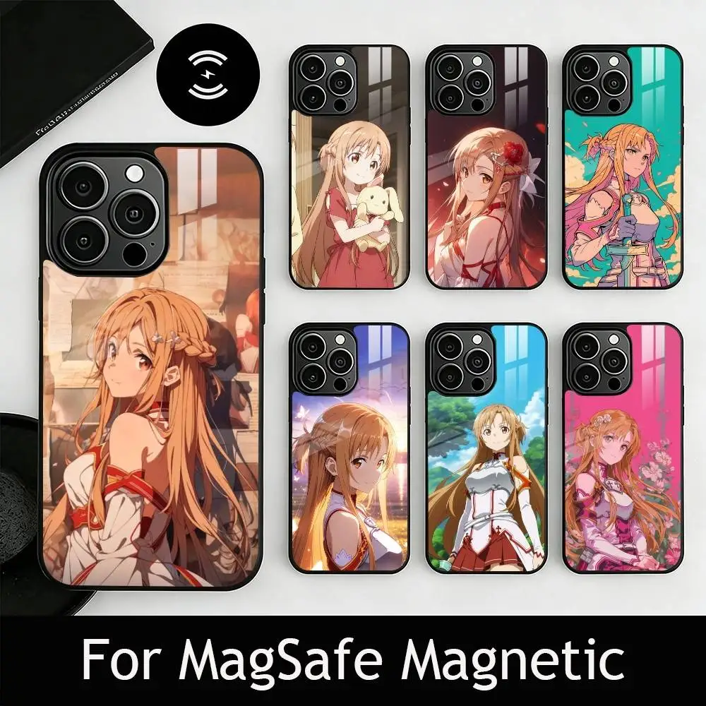 

S-Sword Art Online A-Asuna Phone Case For iPhone17,16,15,14,13,12,11 Plus,Pro Magnetic For Magsafe Wireless Charging