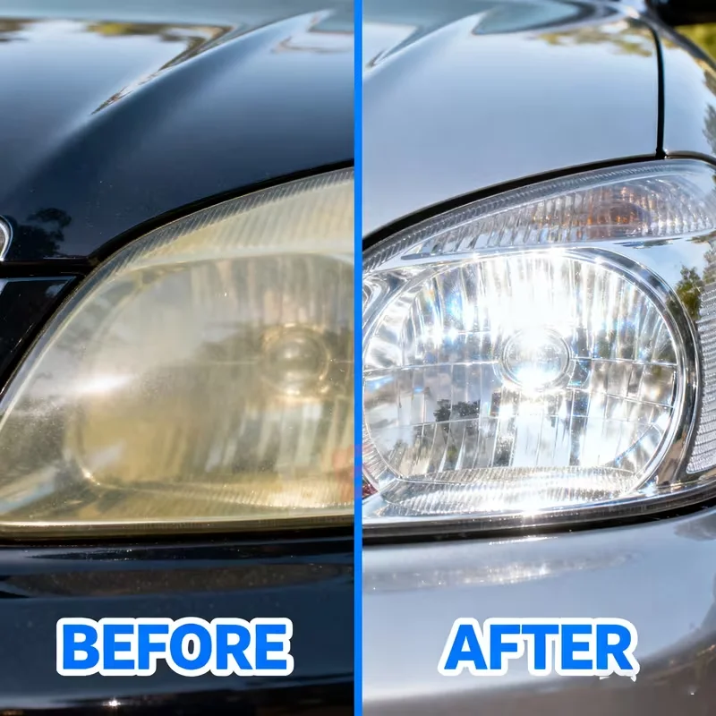 Professional car headlight repair paste - Easy-to-use car light maintenance kit, restore oxidized, yellowed, and blurry headligh