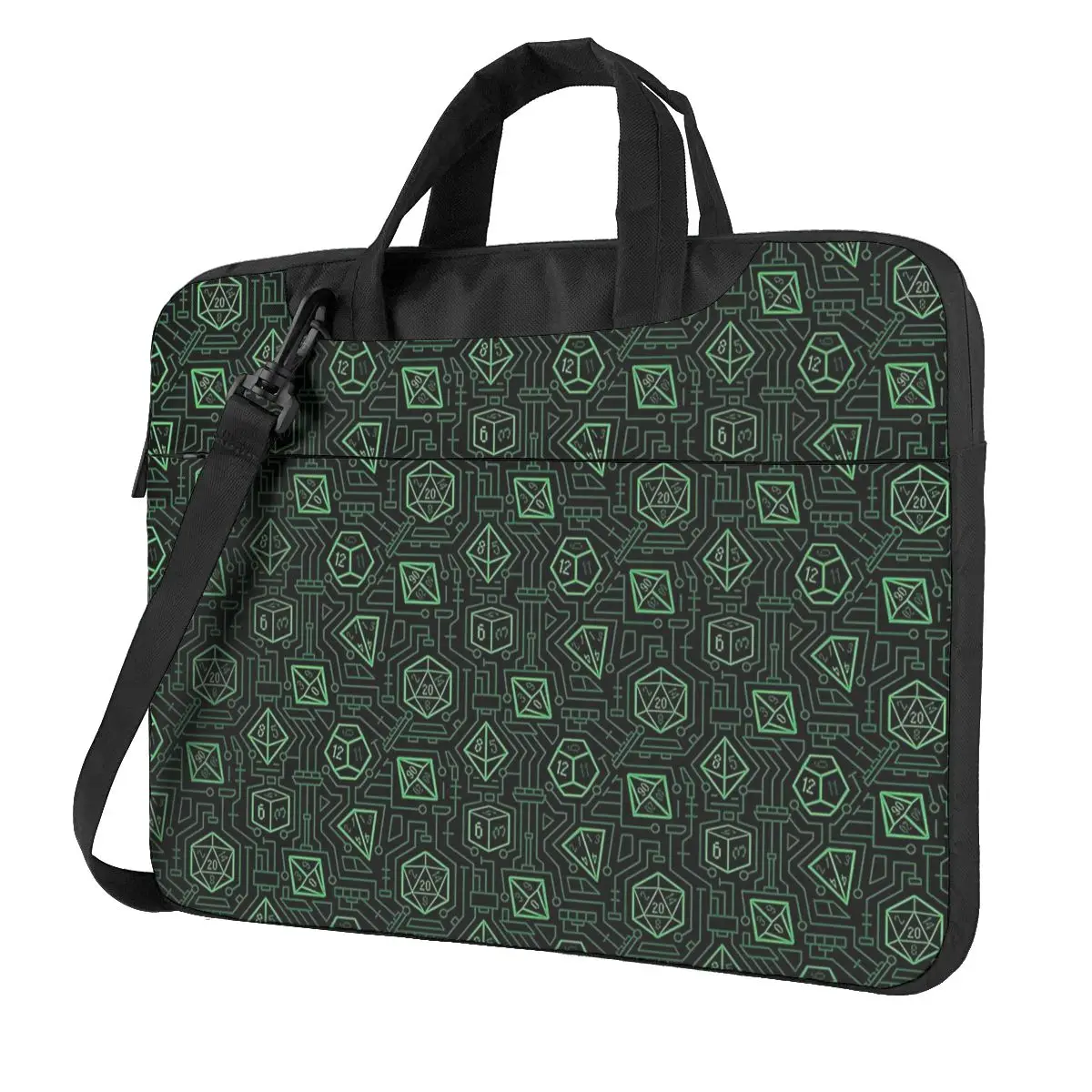 

Tech D20 Pattern Laptop Bag Case Protective Vintage Computer Bag Bicycle Crossbody Laptop Pouch