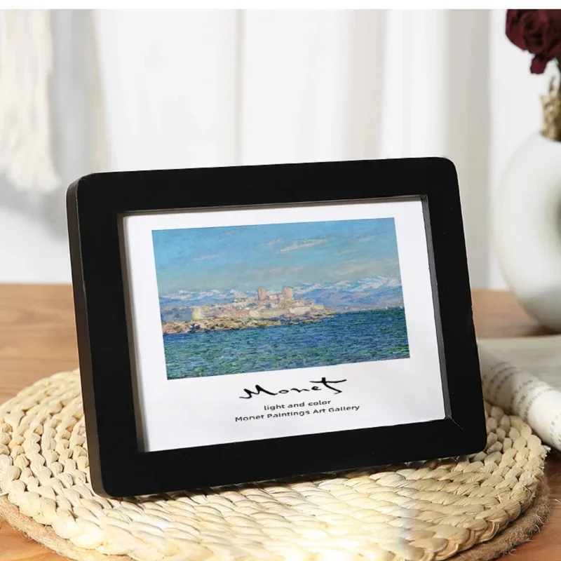 Solid Wood Picture Frame Creative Rounded Corner Display Frame for 6, 7, 8 Inch Photos Elegant Tabletop Artwork Frame Home Décor