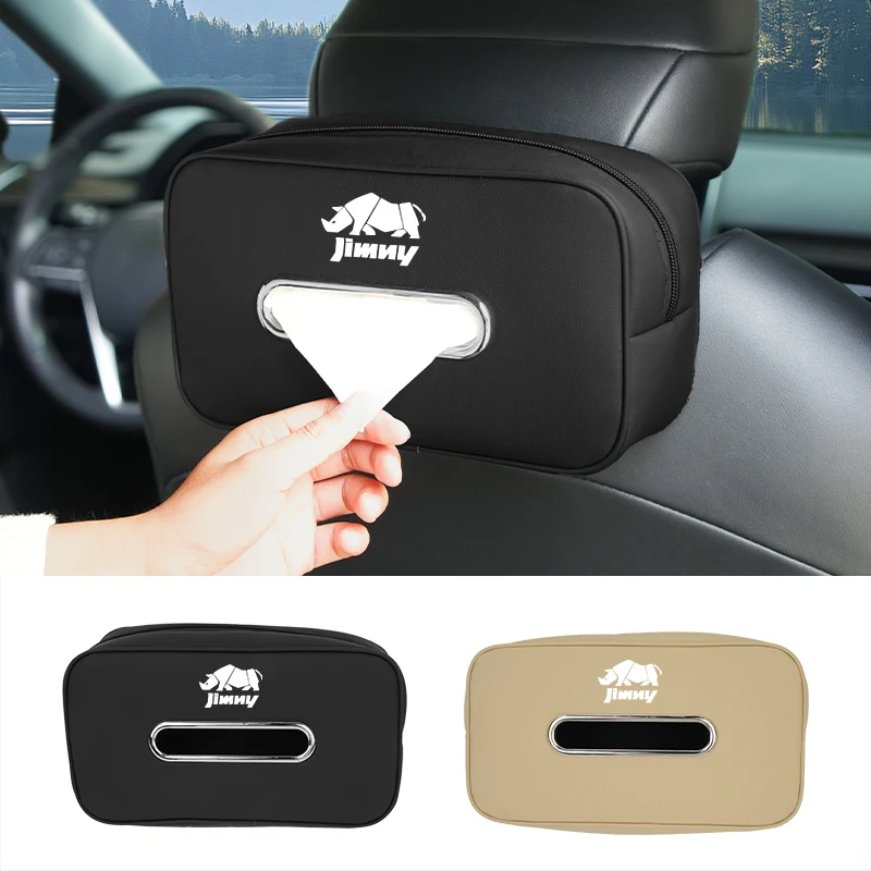 Car Seatback Tissue Box Leather Armrest Paper Case Tower Storage Bag Accessories For Suzuki Jimny Grand Vitara SX4 Swift Kizashi view 6