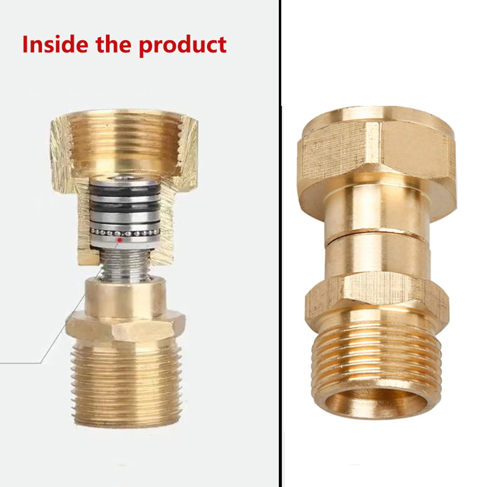 

Brass High Pressure Washer Swivel Joint Connector Hose Fitting 360 Degree Rotation Hose Sprayer Connector Garden Tools