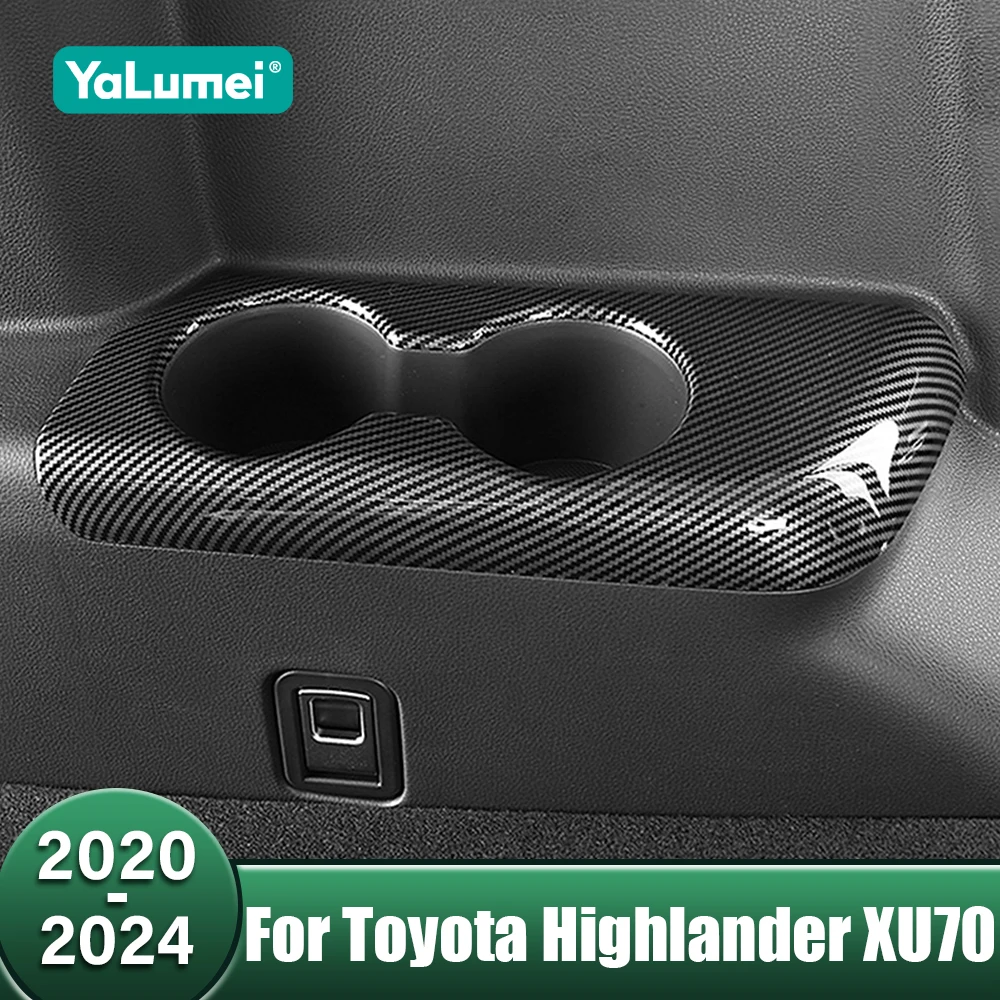 

Car The Third Drain Cup Panel Frame Rear Armrest Box Water Cup Trim For Toyota Highlander XU70 2020 2021 2022 2023 2024 Hybrid