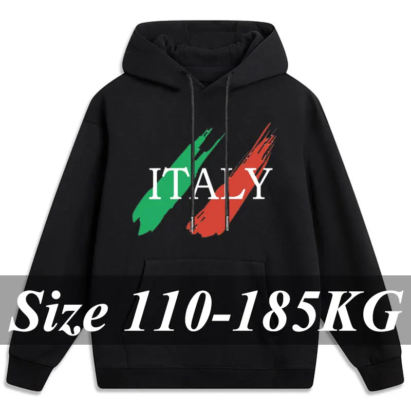 

Plus Size Black Hoodies for Men Fashion Sweatshirt Hoodies Casual Long Sleeve Tops Oversized Pullover Male Clothing 110-185KG