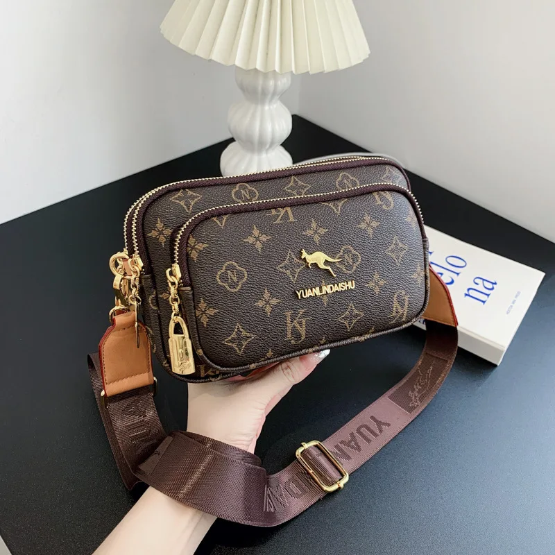 

2025 Vintage Monogram Shoulder Bag, European Niche Crossbody Purse for Women, Retro Luxury Designer Handbag