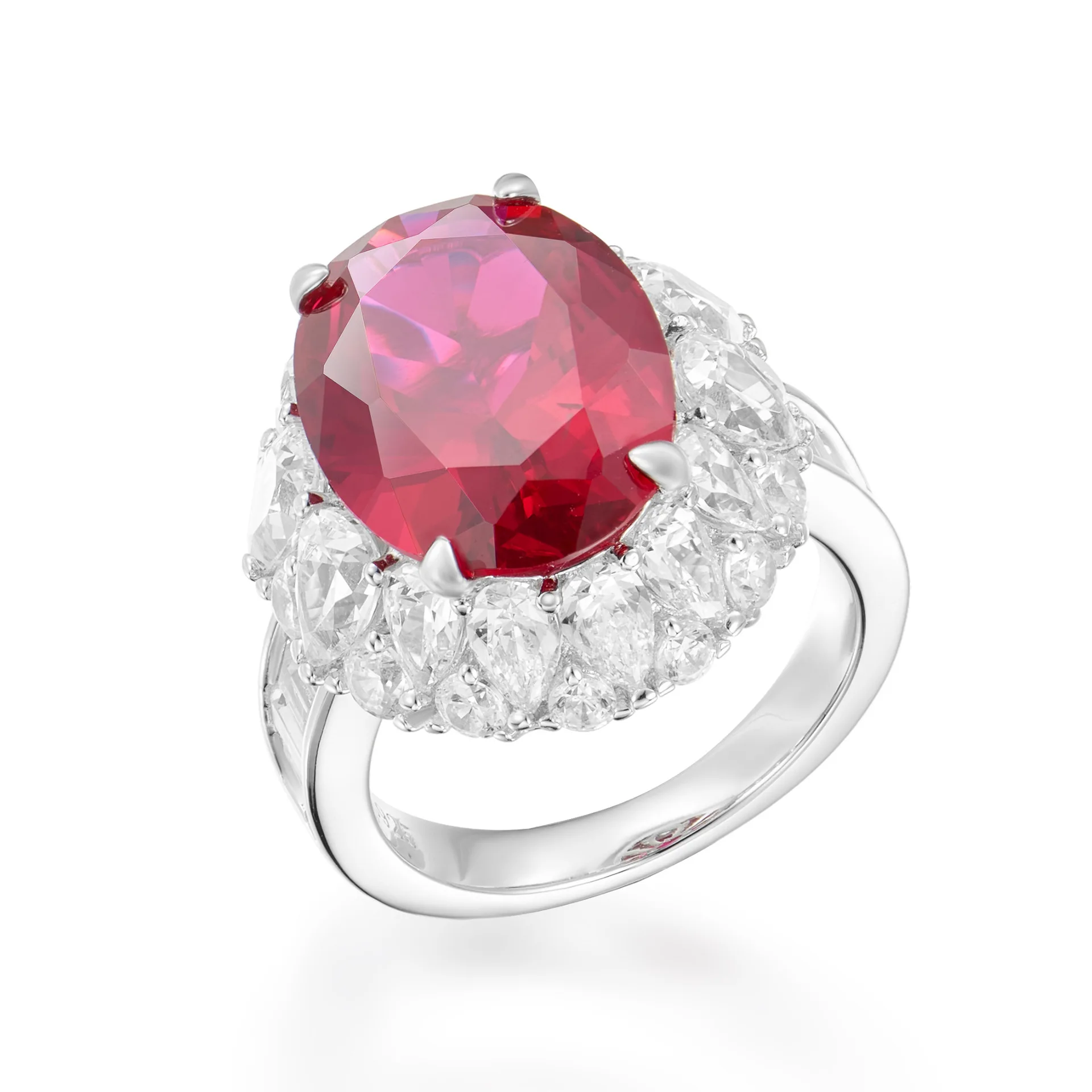 

New S925 Silver Ring High Carbon Diamond Ruby Collection Jewelry Luxury Jewelry Women's Ring Wedding Jewelry