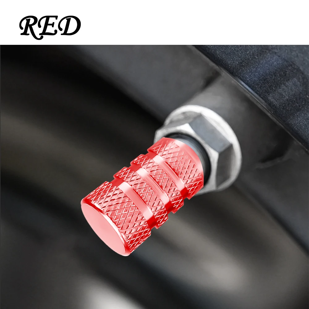 4Pcs Silver Car Tire Valve Stems Cap Knurling Style Tire Valve Cap Aluminum Tire Wheel Stem Air Valve Cap Car Accessories