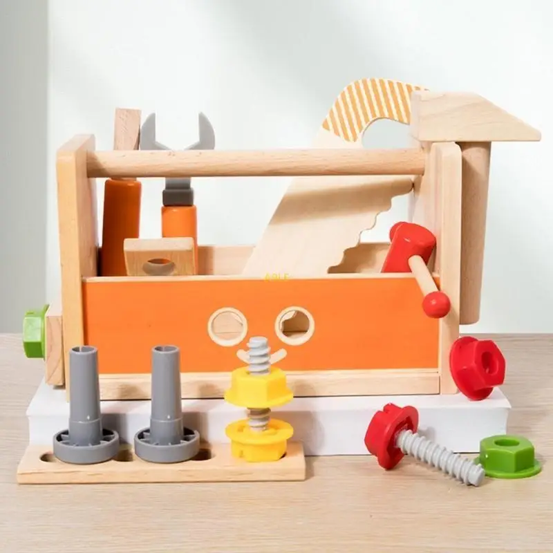 목재 현실적인 도구 상자 수리 장난감 나사 조립 분해 해제 빌딩 블록 유치원 교육 퍼즐 장난감