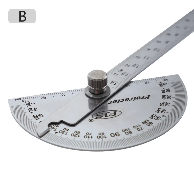 Mount Fuji stainless steel adjustable protractor 180 degree rotation angle measurement ruler thickened