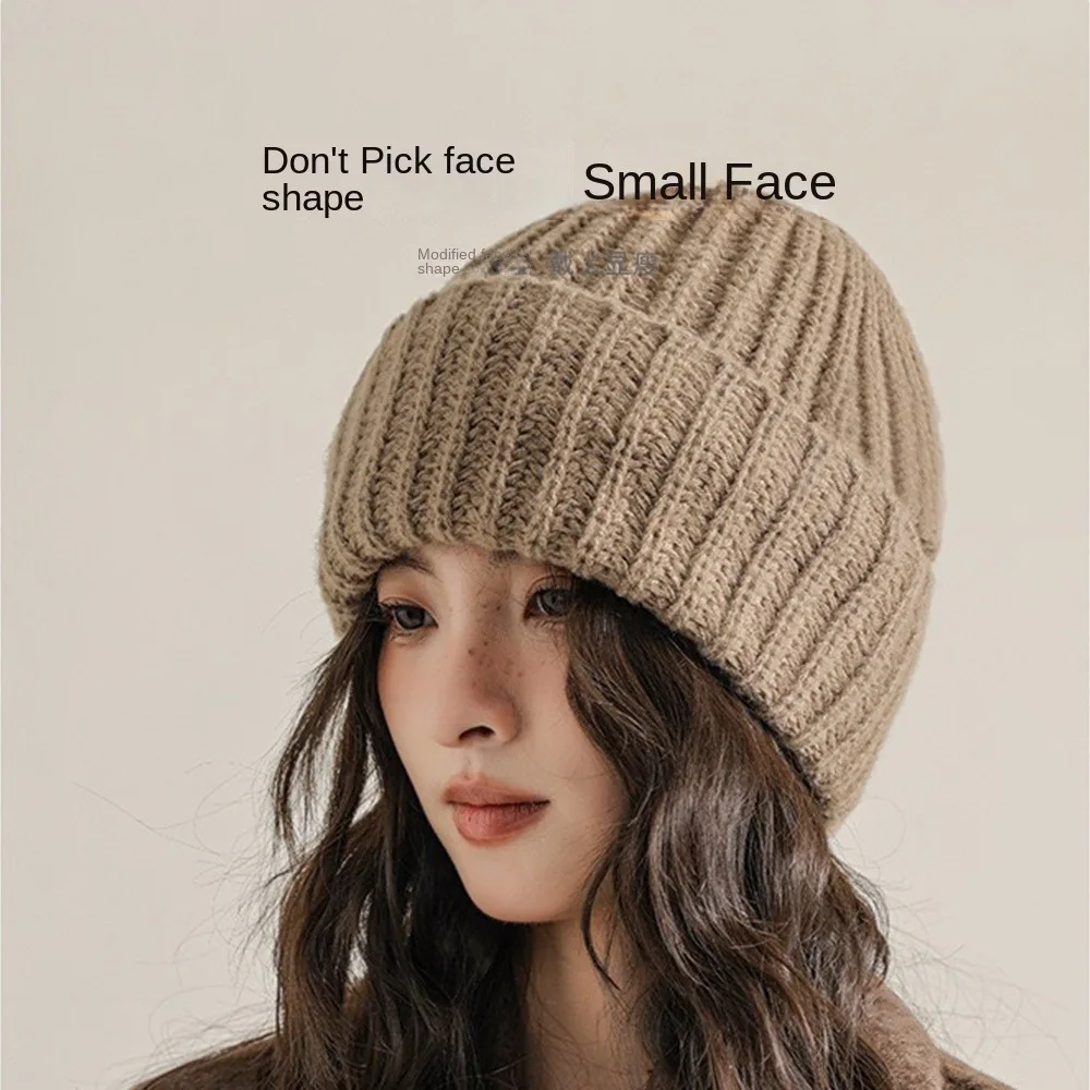 New Winter Hat Winter Beanie Hat Warm Velvet Hat Wool Knitted Hat Breathable Riding Hat All