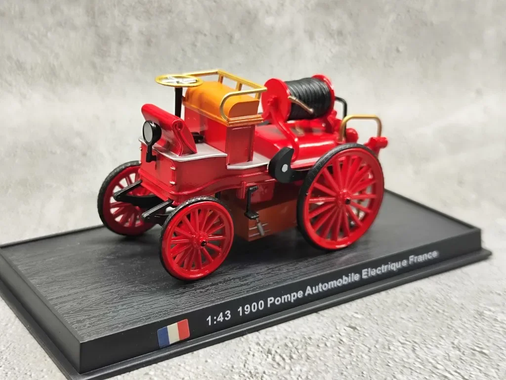 AMER1/43 1900 bomba automóvil eléctrico Vintage motor de bomberos francés aleación modelo colección regalo