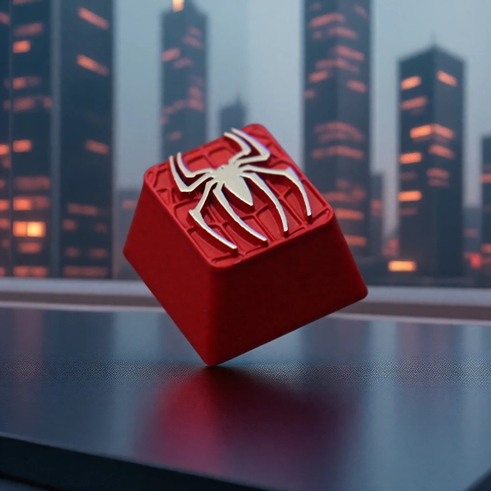 KeyStone Superhero Keycap - 3D Metal Alloy Mechanical Keycap Cherry MX R4 Height Custom Artisan Keycap for Gaming Keyboard